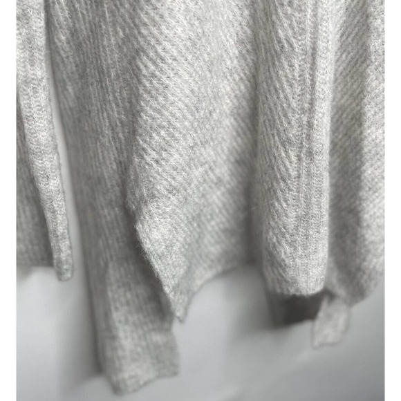 J Crew Point Sur Gray Ribbed Sweater Back‎ Buttons Womens XS Oversized Alpaca - Picture 4 of 9
